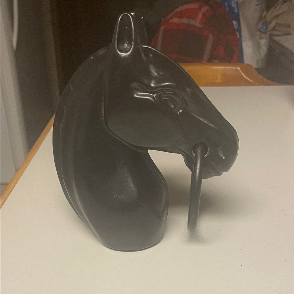 Black Horse Head Bookend